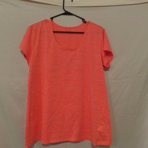 Athleta Orange Space Dye Short Sleeve Top – Size 1X